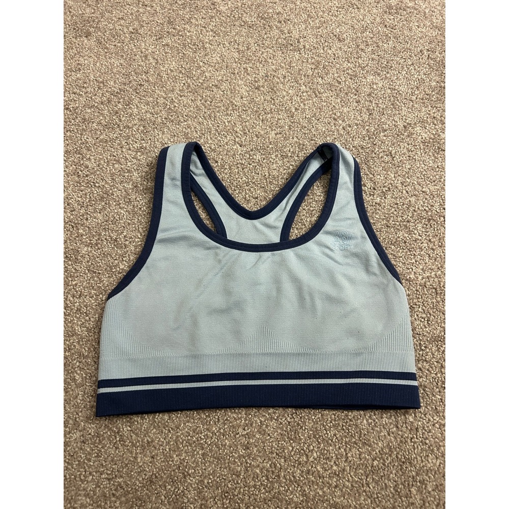 Aeropostale A87 Sport Bra Womens S Blue Navy Excellent Racerback Seamless